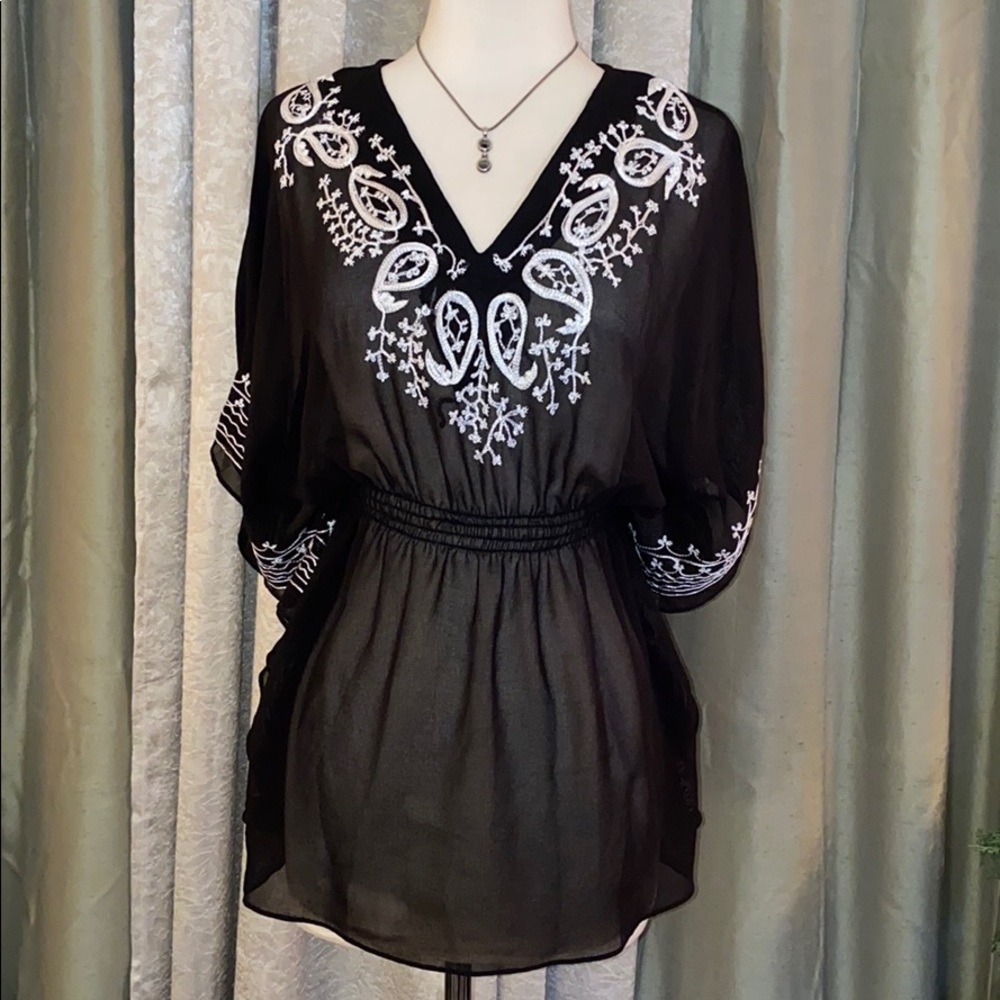 Fun & Flirt Sheer Top Black White - Picture 3 of 16